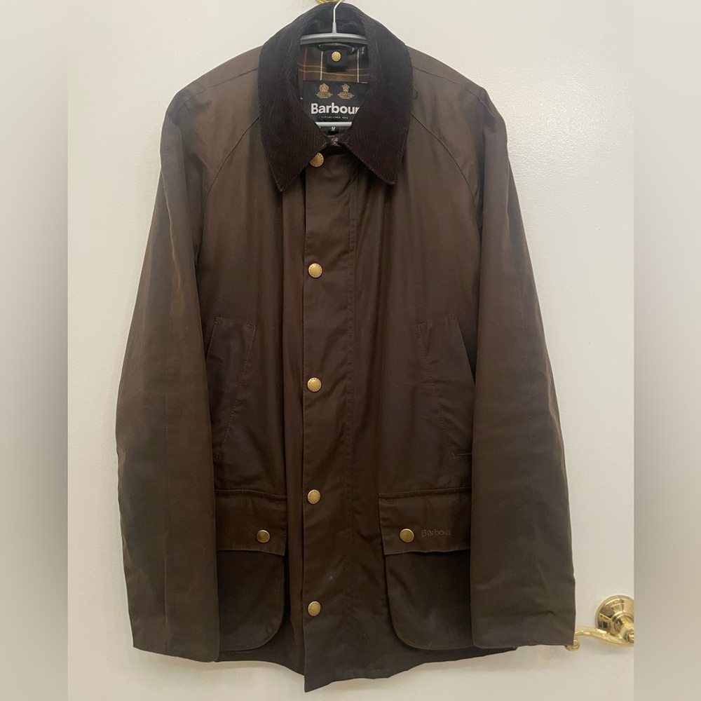 Barbour Ashby Waxed Jacket (Olive - Medium)